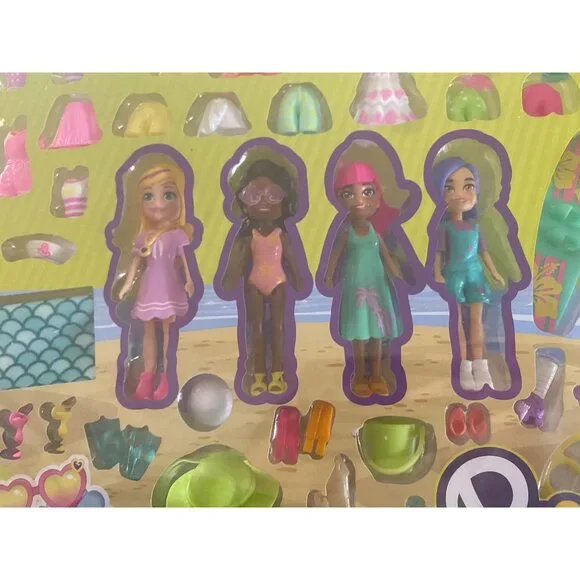 Polly Pocket Travel Toy Playset With Four (3-Inch) Dolls And 50+ Fashion Access